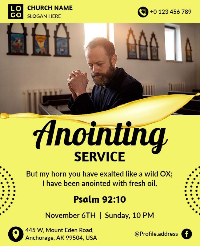 Church Anointing Service Event Flyer Template