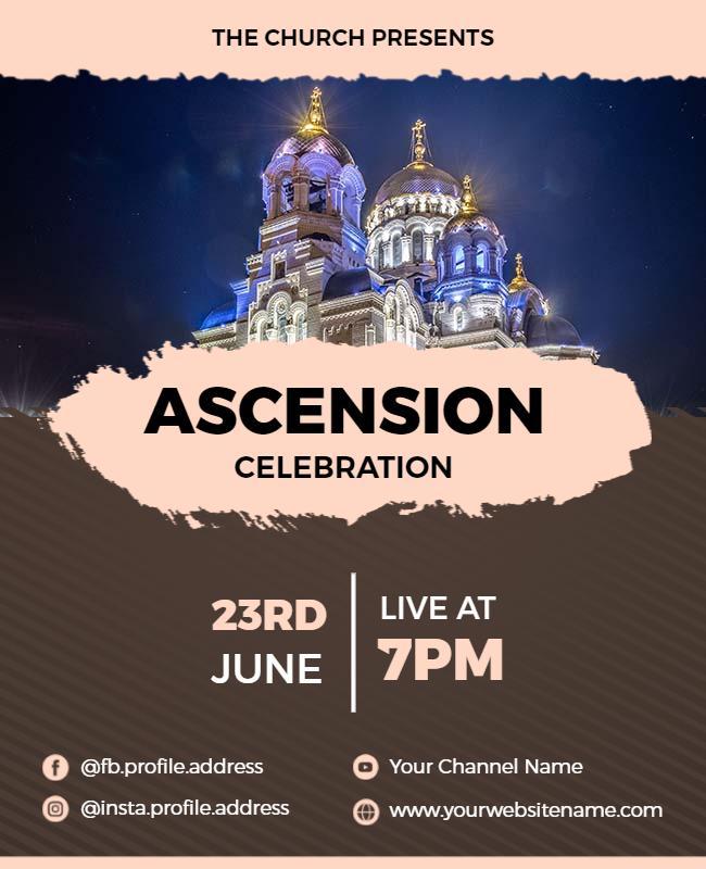 Church Ascension Celebration Event Flyer Template