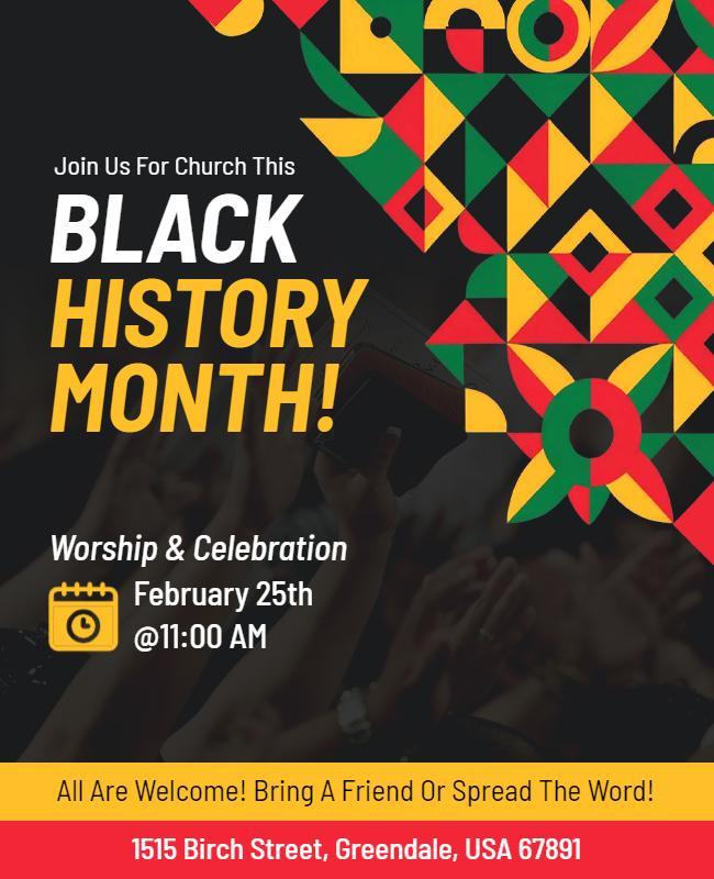 Colorful Geometric Black History Month Celebration Flyer Template