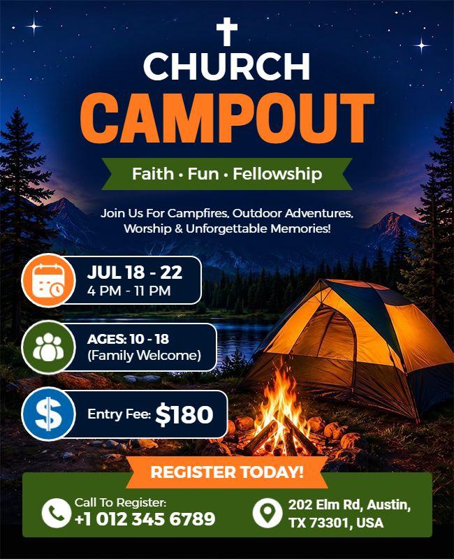 Church Campout Event Flyer Template