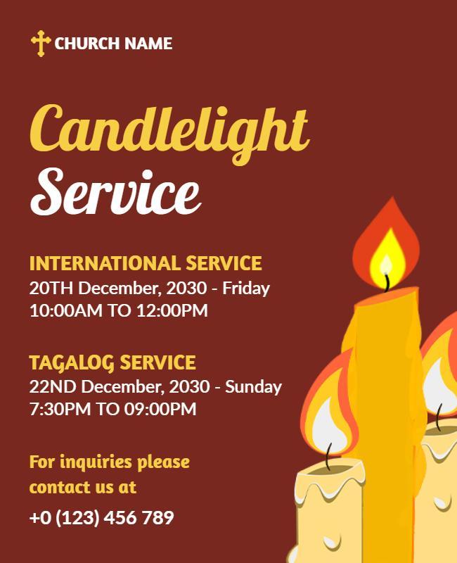 Church Candlelight Service Event Flyer Template