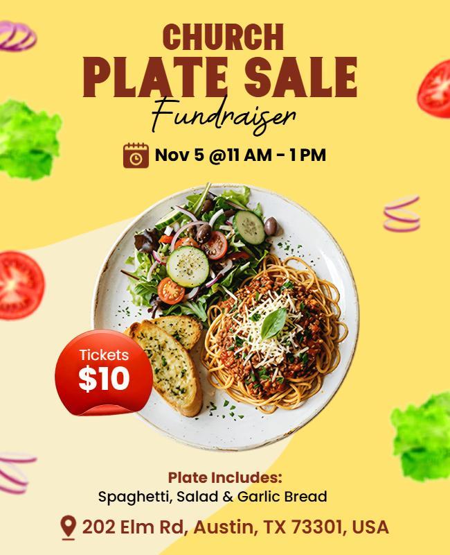 Church Charity Plate Sale Event Flyer Template