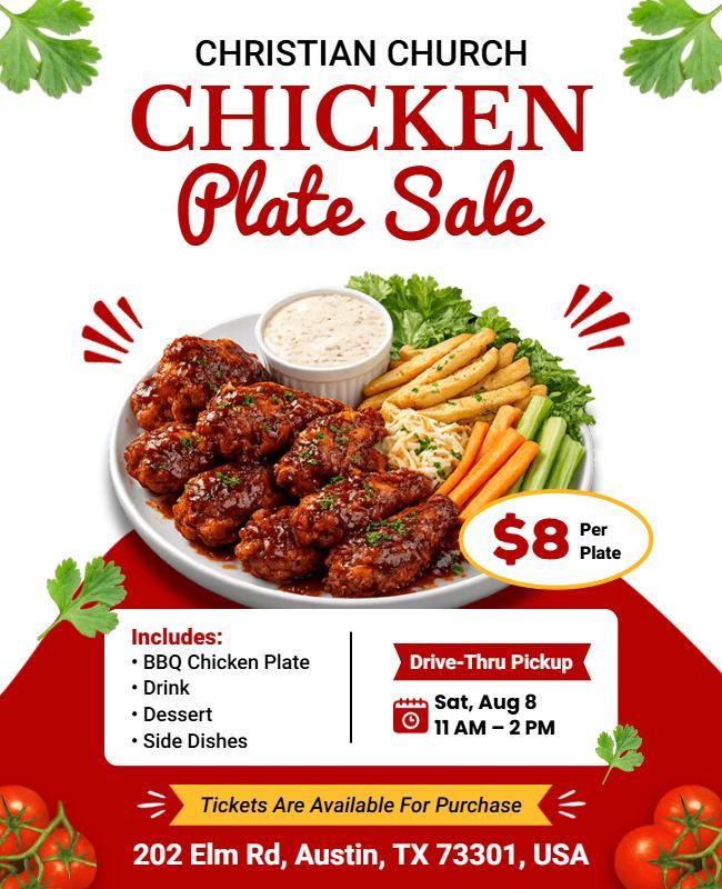 Church Chicken Plate Sale Flyer Template