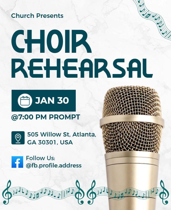 Church Choir Rehearsal Announcement Poster Template