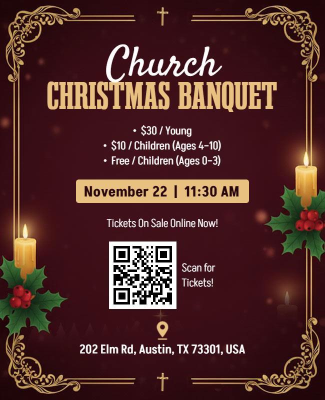 Church Christmas Banquet Event Flyer Template
