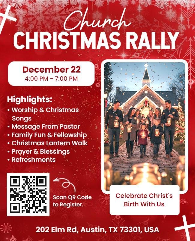 Church Christmas Rally Celebration Flyer Template