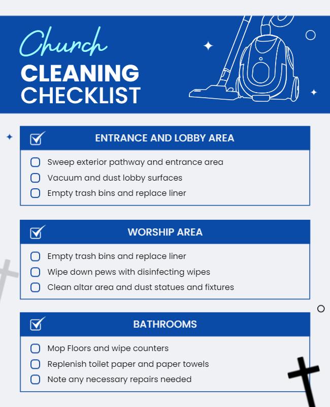 Church Cleaning Checklist Flyer Template