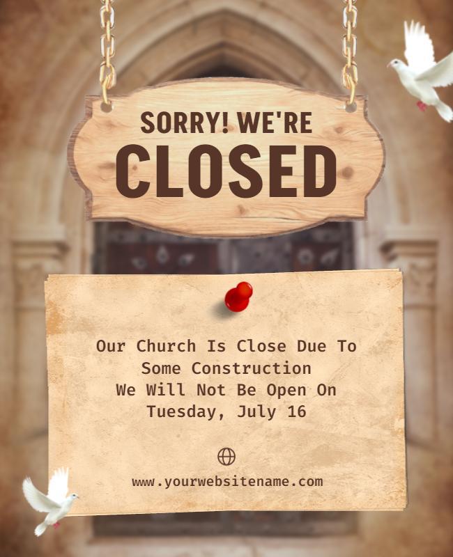 Church Closure Announcement Flyer Template