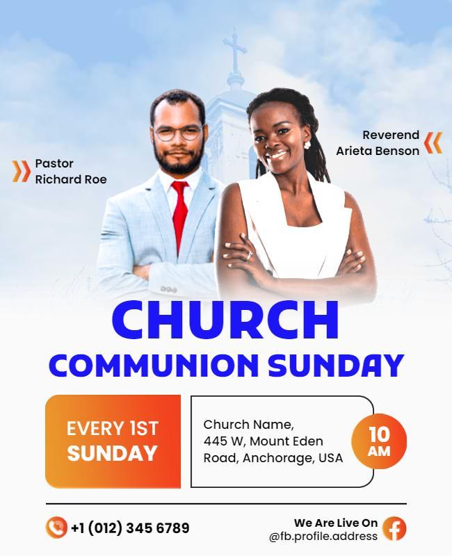 Church Communion Sunday Event Flyer Template