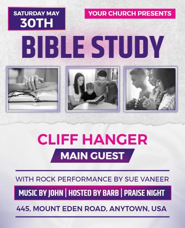 Church Community Bible Study Event Flyer Template