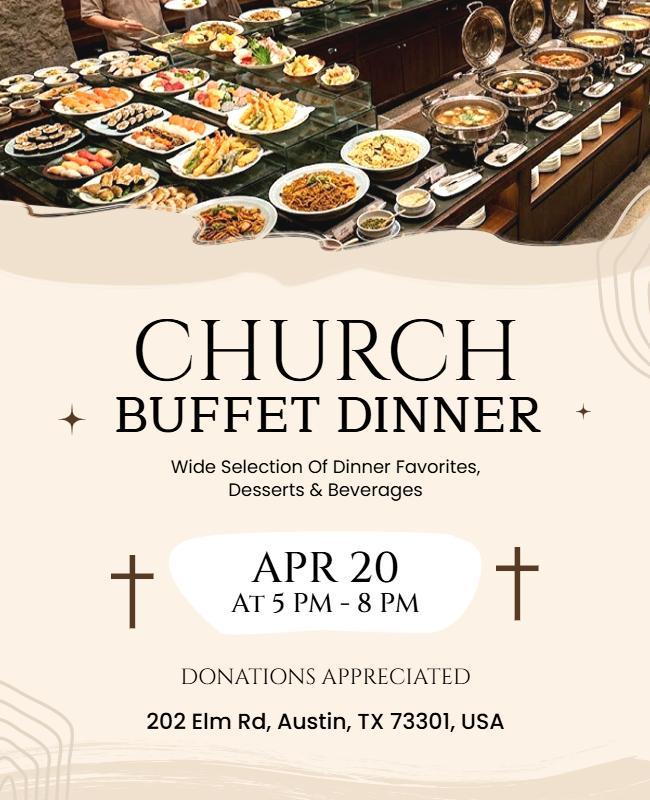 Church Community Buffet Dinner Event Poster Template