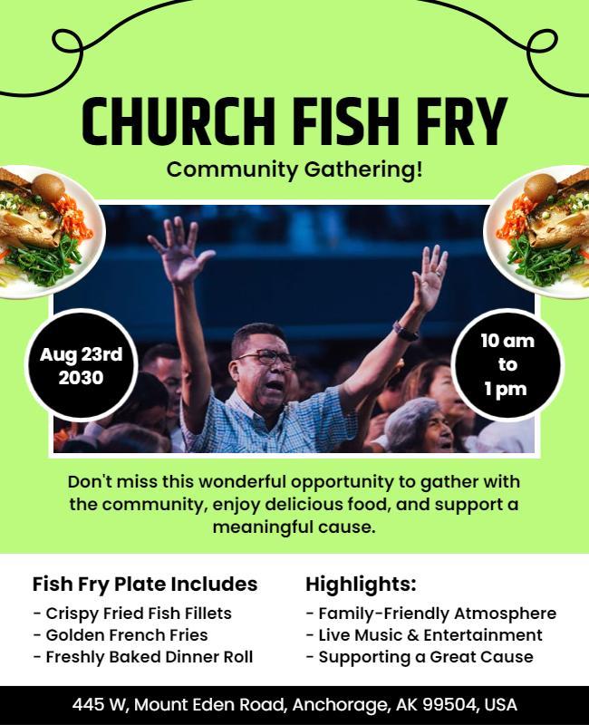 Church Community Fish Fry Event Flyer Template