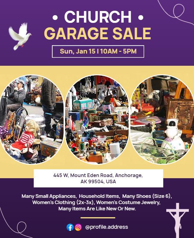 Church Community Garage Sale Event Flyer Template