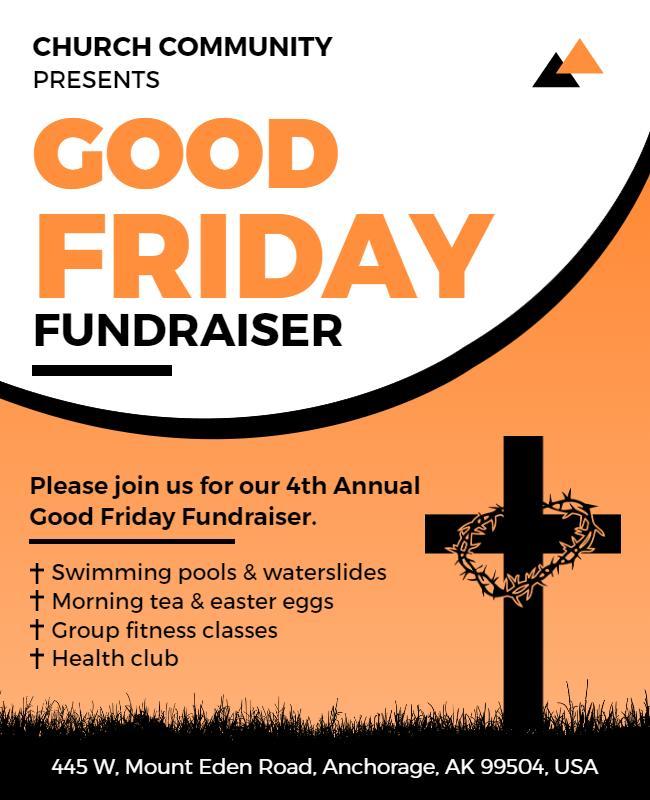 Church Community Good Friday Fundraiser Flyer Template