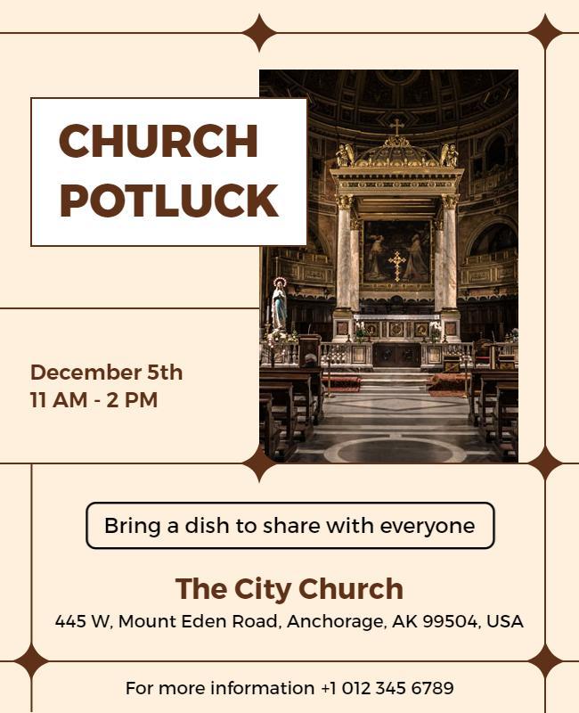 Church Community Potluck Event Flyer Template