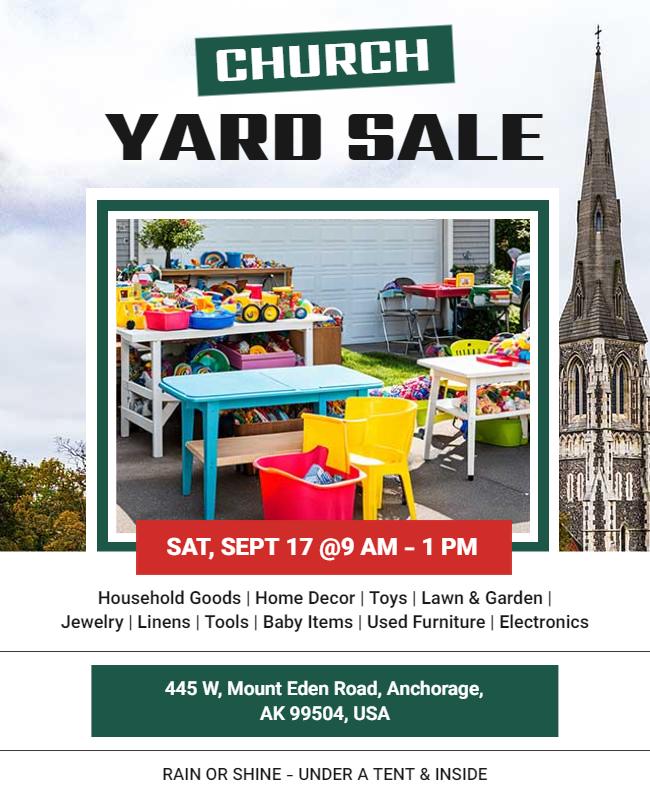 Church Community Yard Sale Event Flyer Template