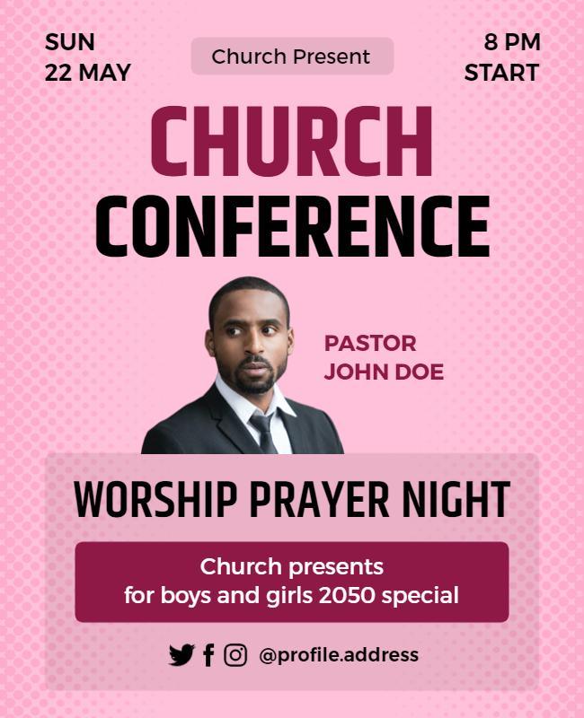 Church Conference Worship Prayer Night Flyer Template