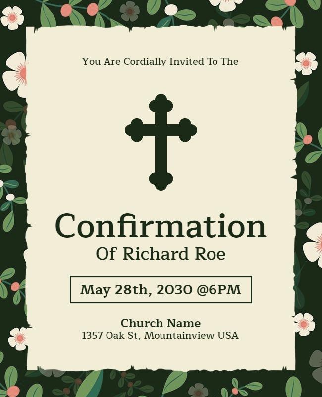 Church Confirmation Ceremony Invitation Flyer Template