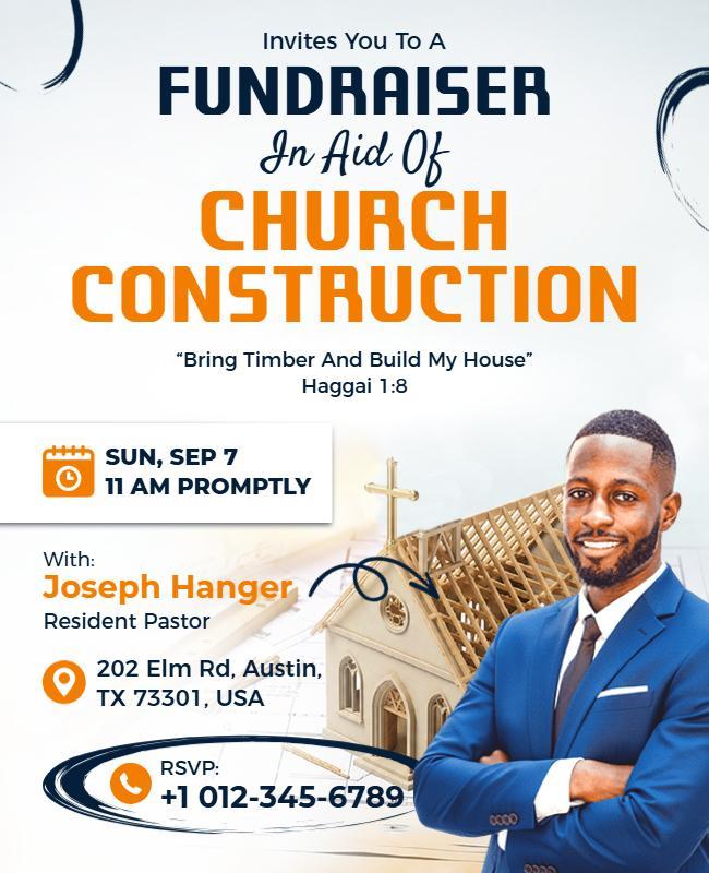 Church Construction Fundraiser Event Poster Template