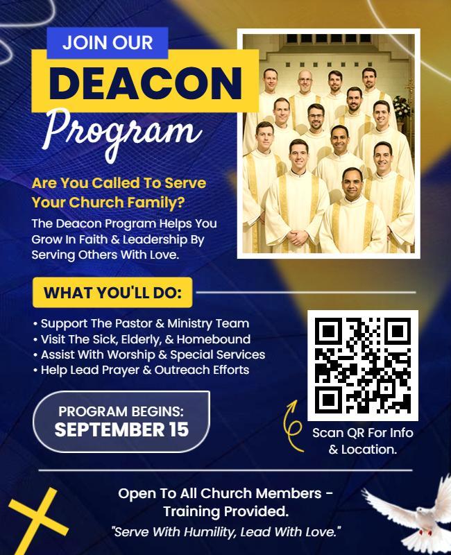 Church Deacon Program Service Flyer Template