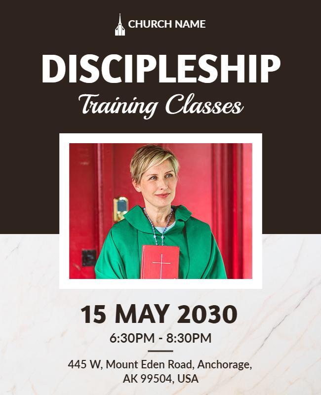 Church Discipleship Training Classes Flyer Template