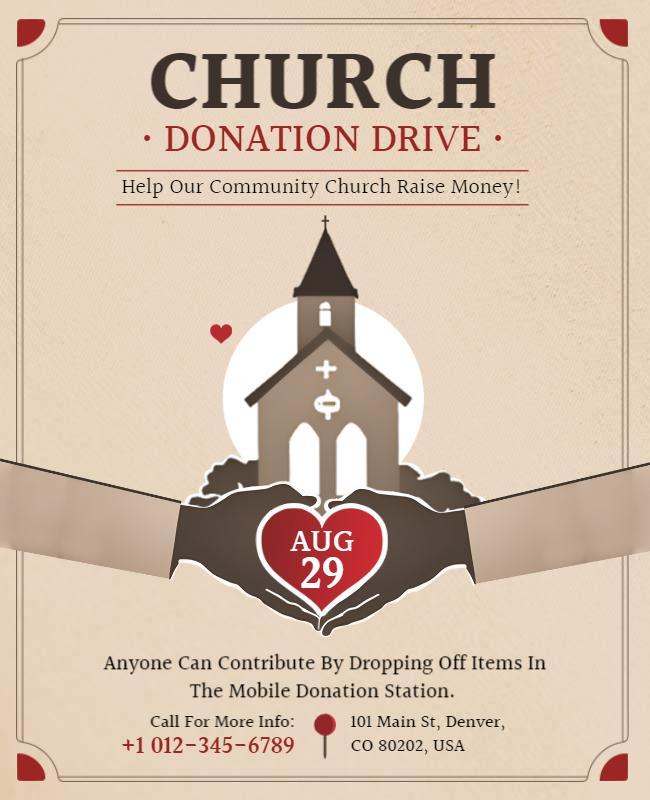 Church Donation Drive Community Support Flyer Template