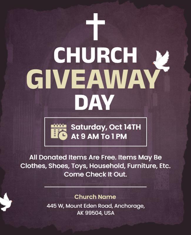 Church Donation Giveaway Event Flyer Template