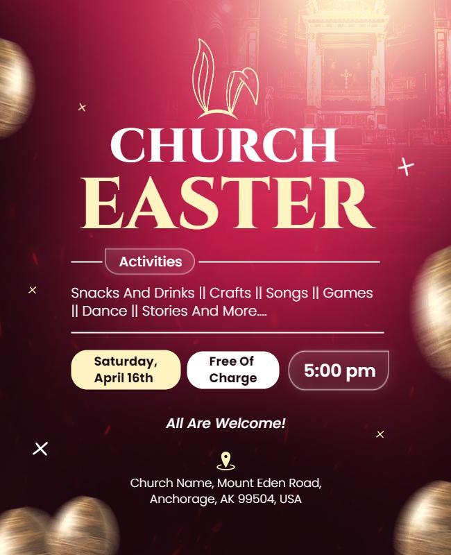 Church Easter Celebration Activities Flyer Template