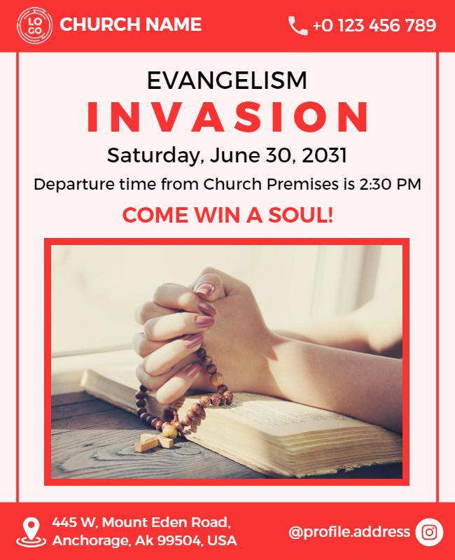 Church Evangelism Event Announcement Flyer Template