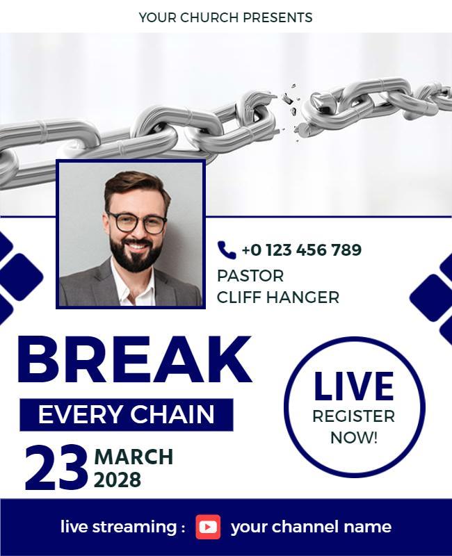 Church Event with Break Every Chain Theme Flyer Template