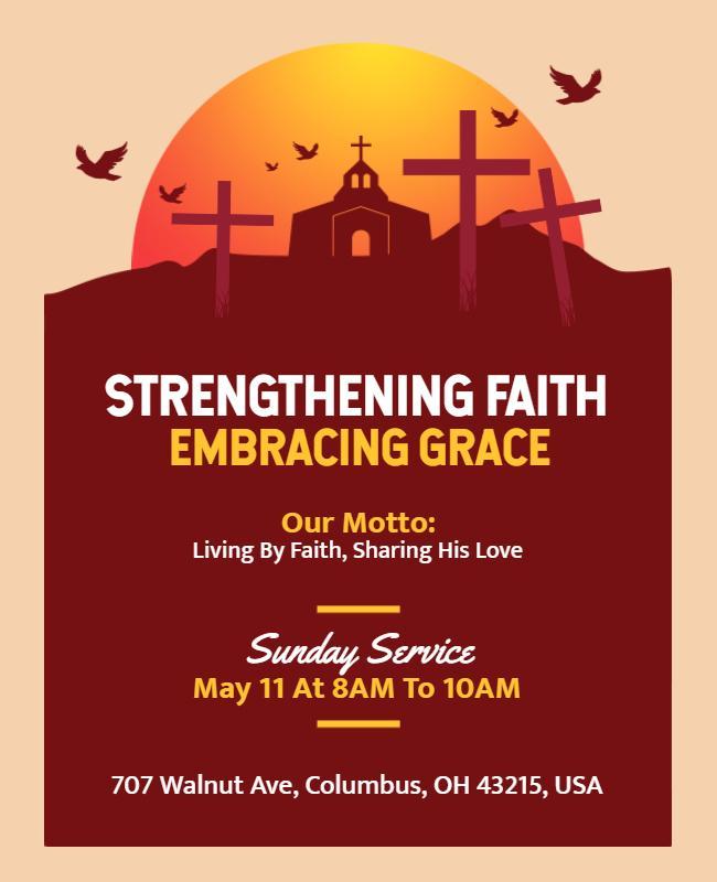 Church Faith and Motto Religious Gathering Flyer Template