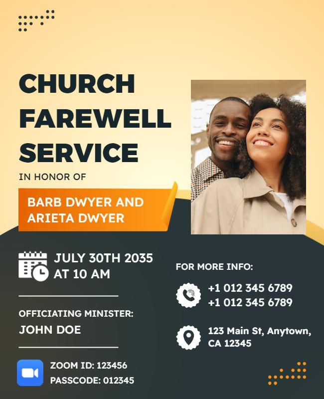 Church Farewell Service Event Flyer Template