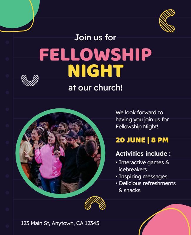 Church Fellowship Night Event Flyer Template