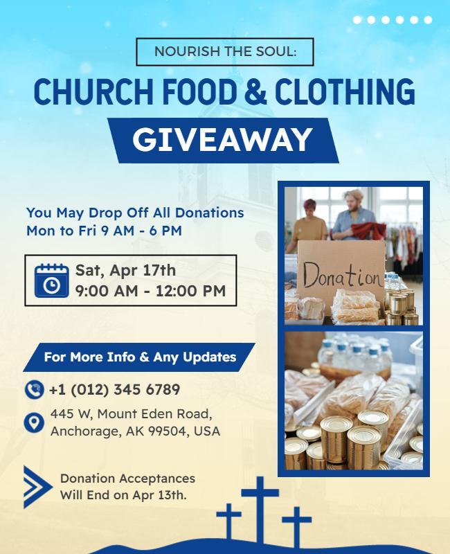 Church Food and Clothing Giveaway Flyer Template