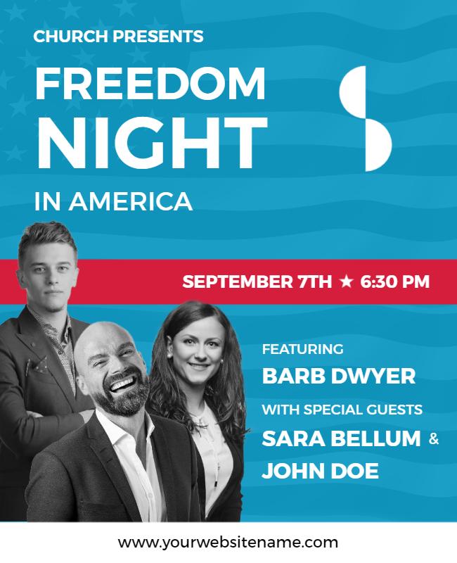 Church Freedom Night Event Flyer Template