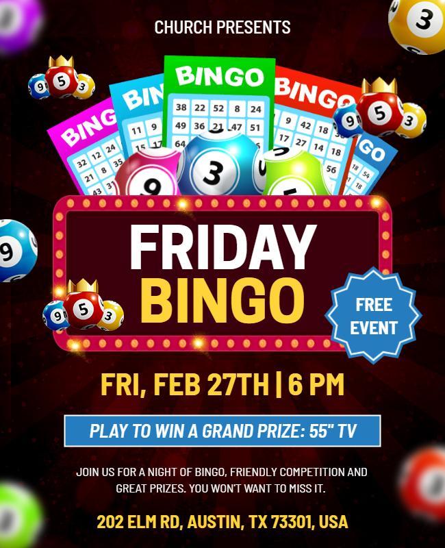 Church Friday Bingo Flyer Template