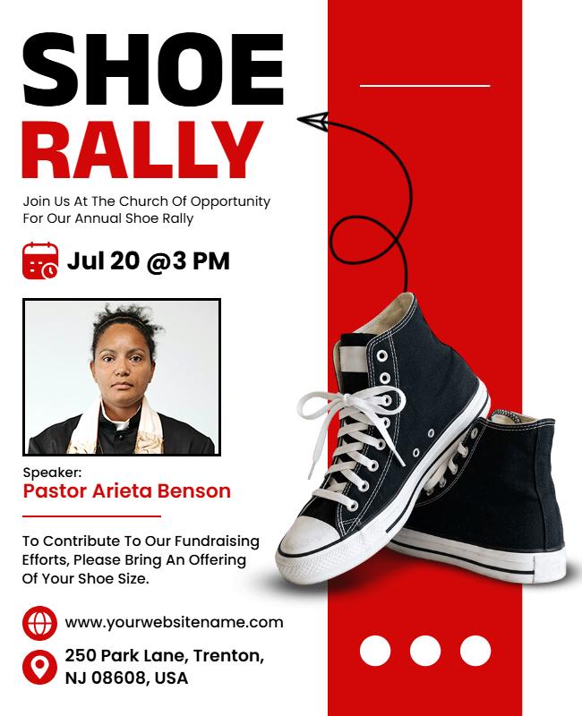 Church Fundraising Shoe Rally Event Flyer Template