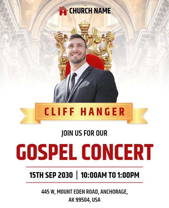 Church Gospel Concert Event Flyer Template