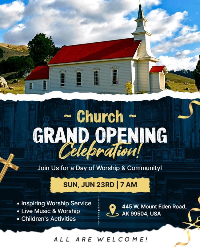 Church Grand Opening Celebration Flyer Template