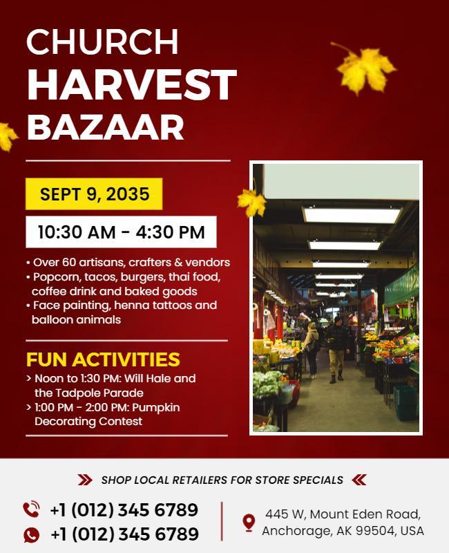 Church Harvest Bazaar Event Flyer Template