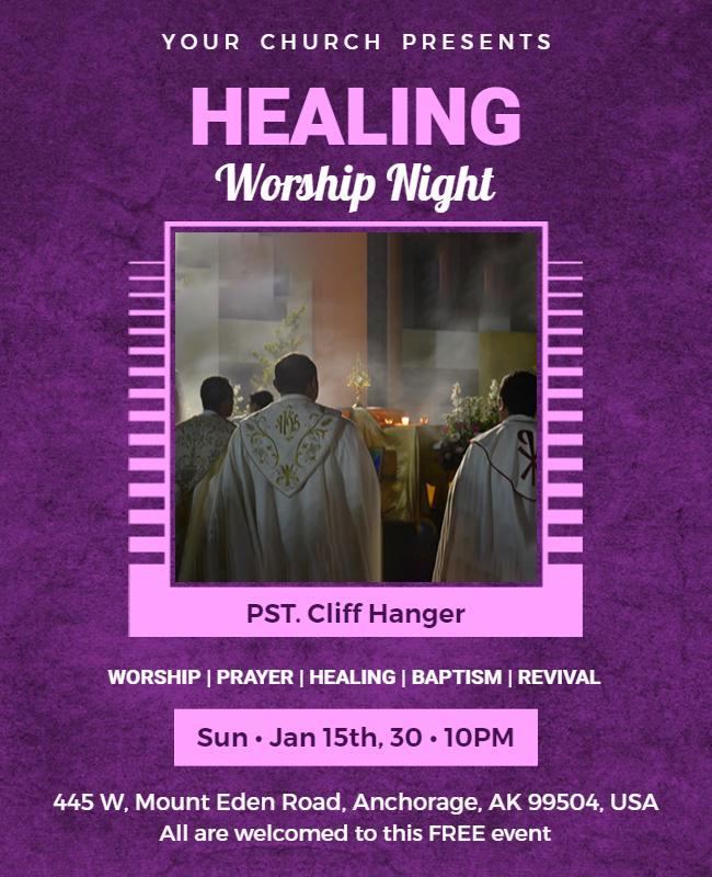 Church Healing Worship Night Event Flyer Template