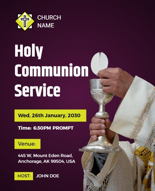 Church Holy Communion Service Flyer Template