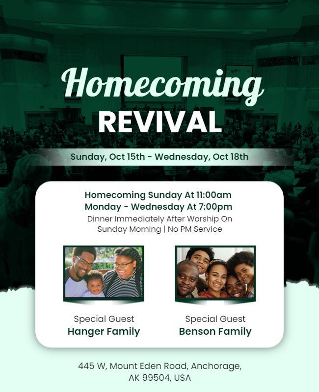 Church Homecoming Revival Event Flyer Template