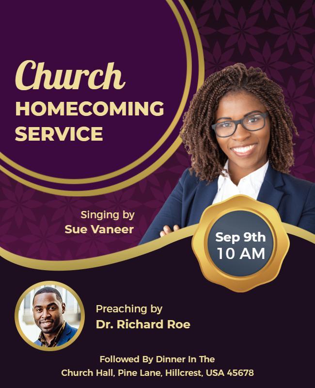 Church Homecoming Service Event Flyer Template