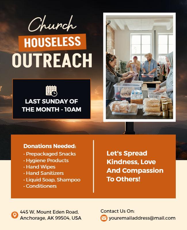 Church Houseless Outreach Event Flyer Template