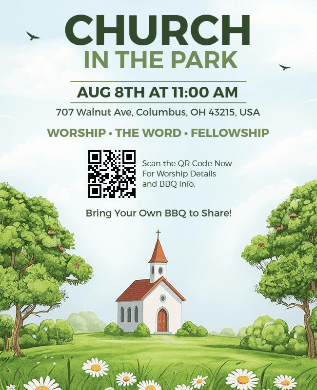 Church in the Park Event Promotion Flyer Template