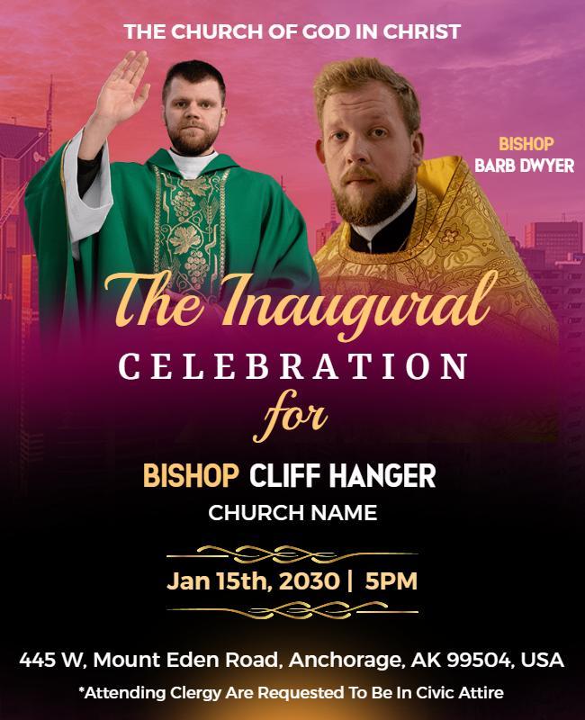 Church Inaugural Celebration Event Flyer Template