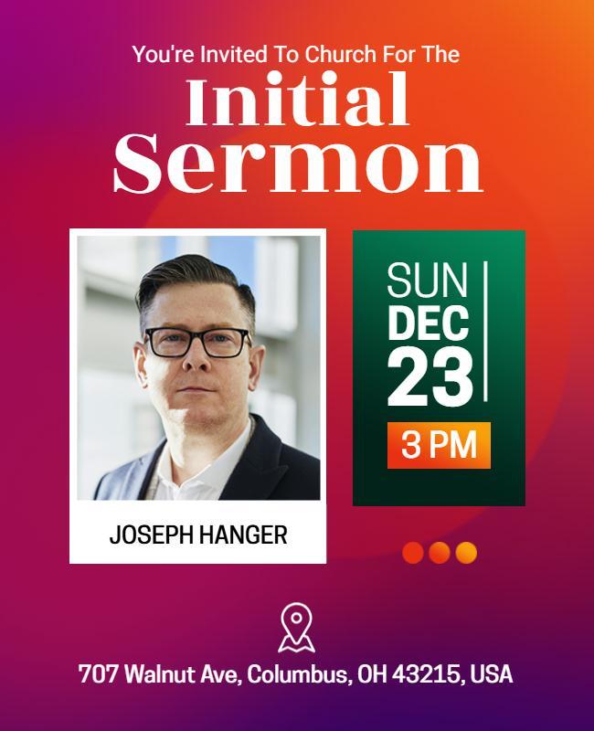 Church Initial Sermon Invitation Flyer Template