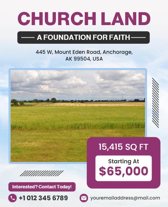 Church Land for Sale Promotional Flyer Template