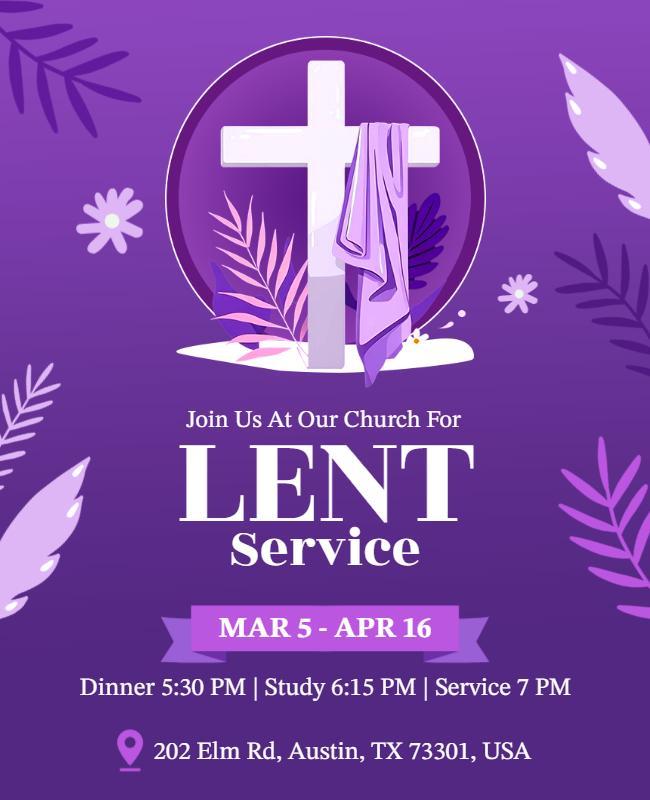 Church Lent Service Event Flyer Template